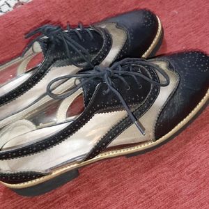 Messeca New York Oxford leather transparent shoes